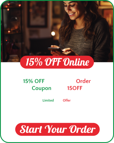 %15 off when ordering online coupon