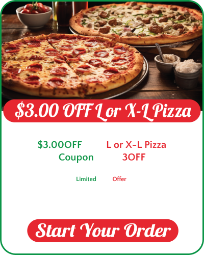 $3 off large or x-large pizza